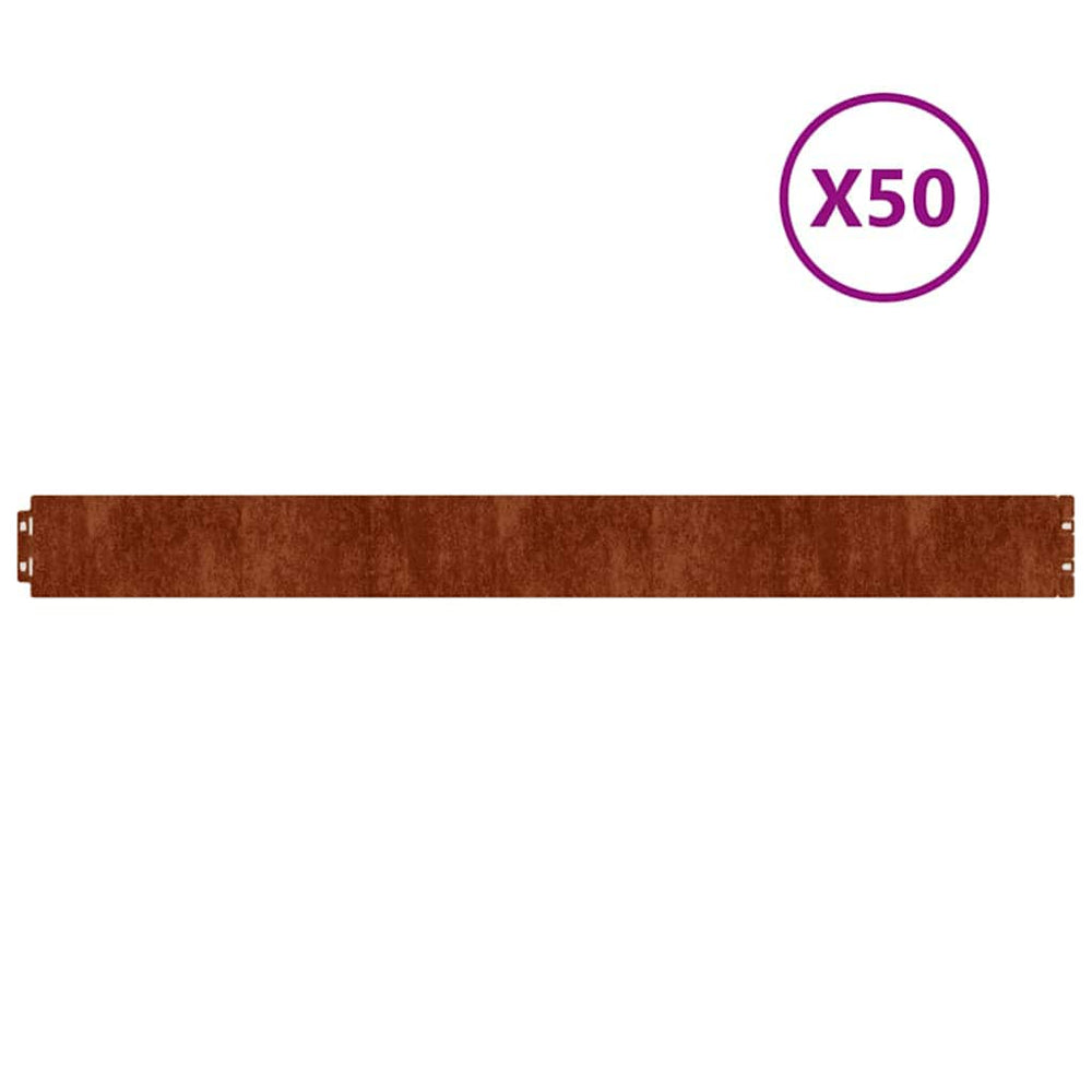 Cortenstahl Rasenkanten 50 Stk. 10x103 cm