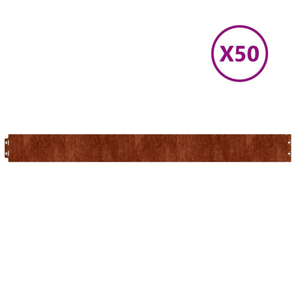 Cortenstahl Rasenkanten 50 Stk. 10x103 cm