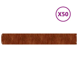 Cortenstahl Rasenkanten, 10er Set, 15x103 cm