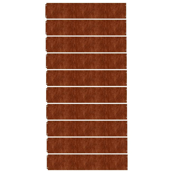 Cortenstahl Rasenkanten, 10er Set, 20x103 cm
