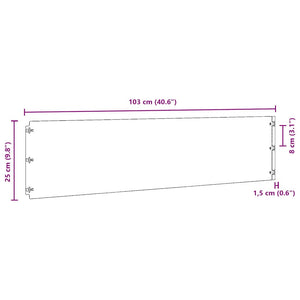 Cortenstahl Rasenkanten, 10er Set, 25x103 cm