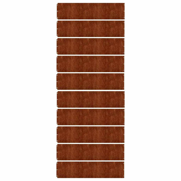 Cortenstahl Rasenkanten, 10er Set, 25x103 cm