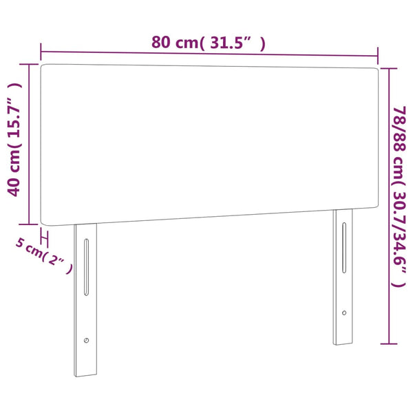 Schwarzes Samt Kopfteil 80 cm