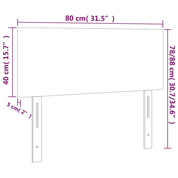 Dunkelblaues Samt Kopfteil 80 cm