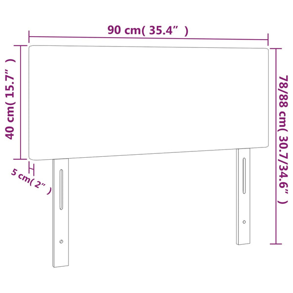 Hellgraues Stoff-Kopfteil 90 cm