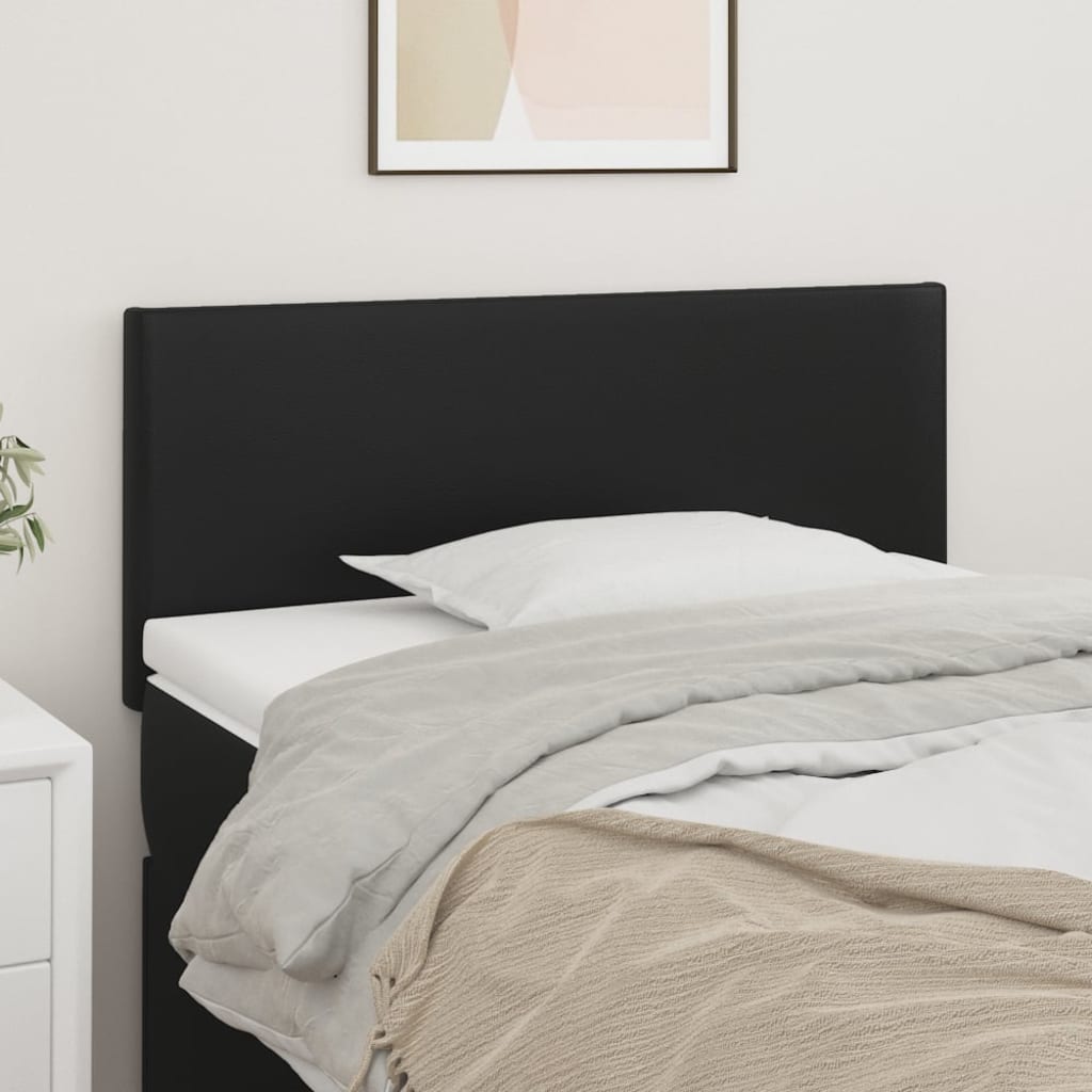 Schwarzes Kopfteil 90 cm Kunstleder