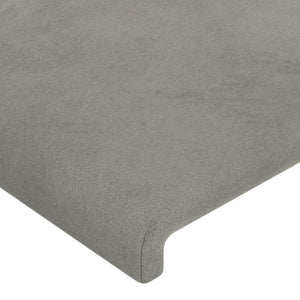 Hellgraues Samt-Kopfteil 90 cm
