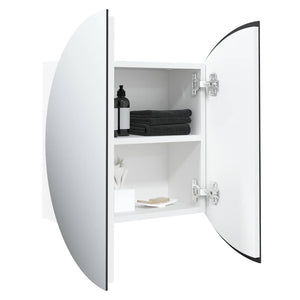 Badezimmerschrank mit Spiegel & LED, Weiß 40x40 cm