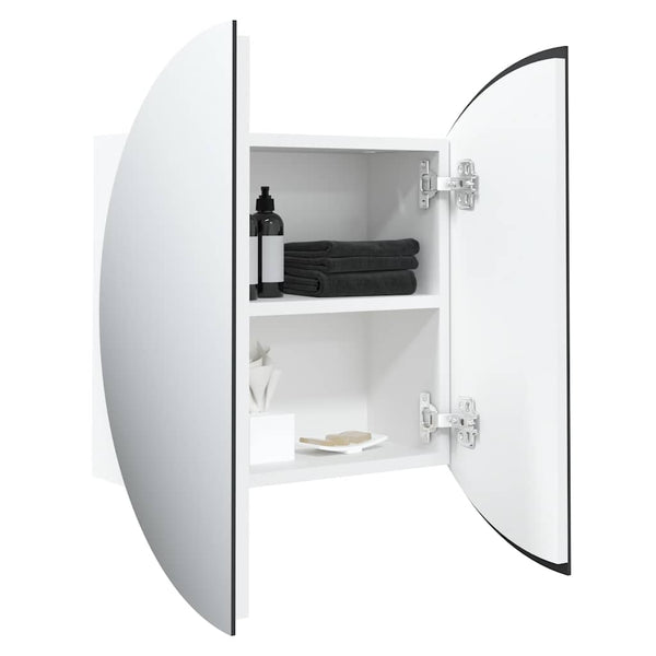 Badezimmerschrank mit Spiegel & LED, Weiß 40x40 cm