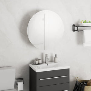 Badezimmerschrank mit Spiegel & LED, Weiß 40x40 cm