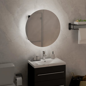 Badezimmerschrank mit Spiegel & LED Schwarz 40cm