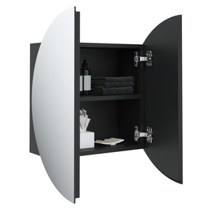 Badezimmerschrank mit Spiegel & LED Schwarz 40cm