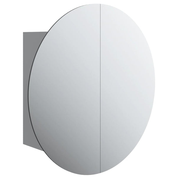 Badezimmerschrank mit Spiegel & LED Grau 40x40 cm