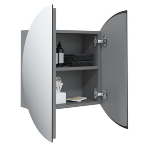 Badezimmerschrank mit Spiegel & LED Grau 40x40 cm