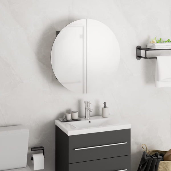 Badezimmerschrank mit Spiegel & LED Grau 40x40 cm