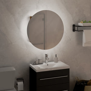 Badezimmerschrank mit Spiegel & LED Eiche