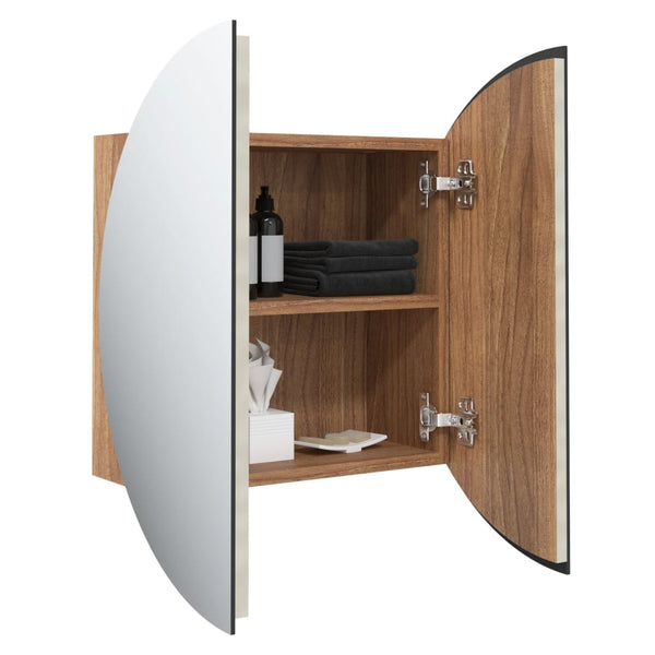 Badezimmerschrank mit Spiegel & LED Eiche
