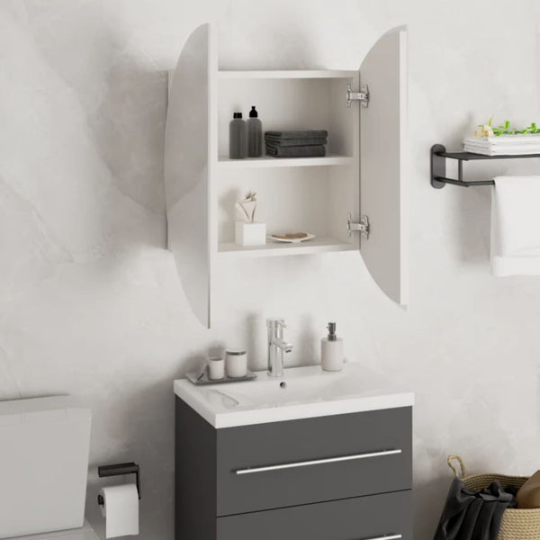 Badezimmerschrank mit Spiegel & LED Weiß 47cm