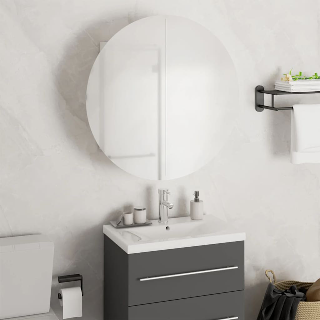 Badezimmerschrank mit Spiegel & LED Weiß 47cm