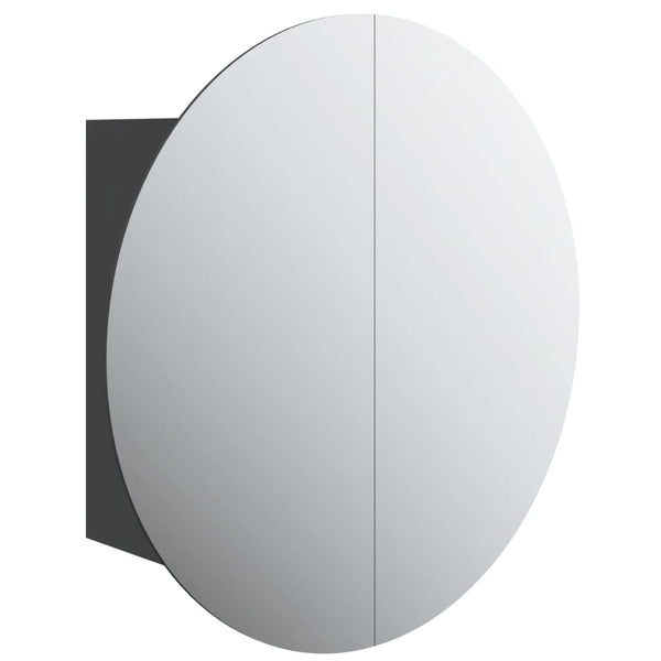 Badezimmerschrank mit Spiegel & LED Schwarz 47cm