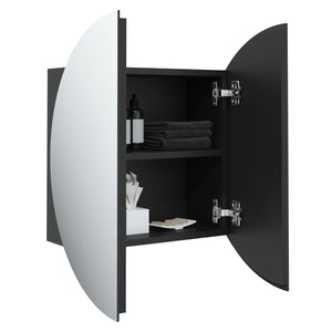 Badezimmerschrank mit Spiegel & LED Schwarz 47cm