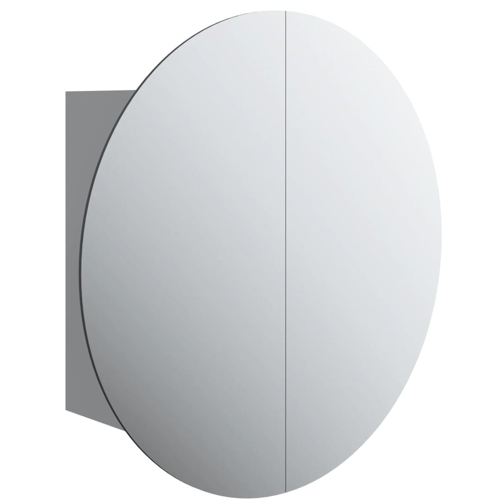 Badezimmerschrank Grau mit LED Spiegel 47cm