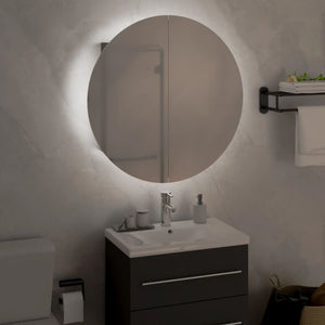 Badezimmerschrank Grau mit LED Spiegel 47cm