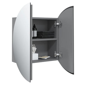 Badezimmerschrank Grau mit LED Spiegel 47cm