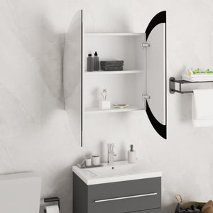 Badezimmerschrank mit Spiegel & LED Weiß 54x54 cm