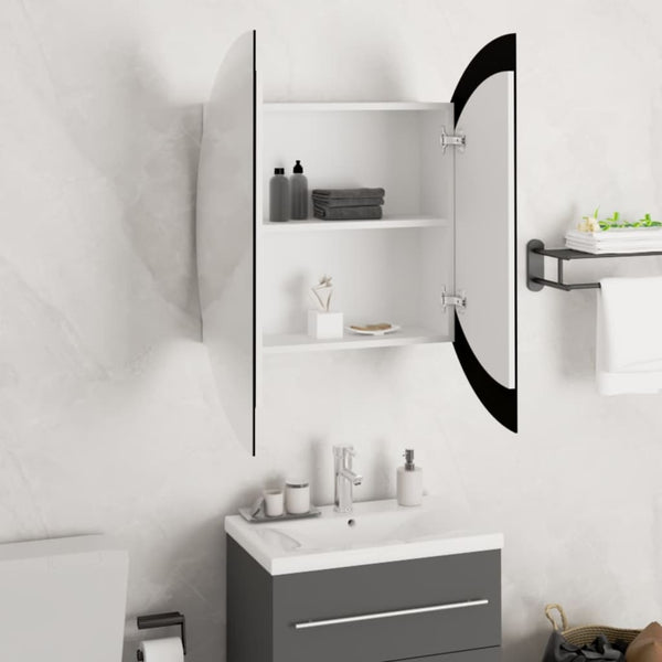 Badezimmerschrank mit Spiegel & LED Weiß 54x54 cm