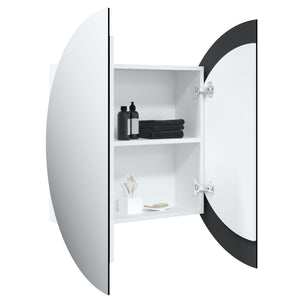 Badezimmerschrank mit Spiegel & LED Weiß 54x54 cm