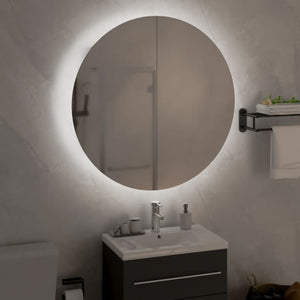 Badezimmerschrank mit Spiegel & LED Schwarz 54cm