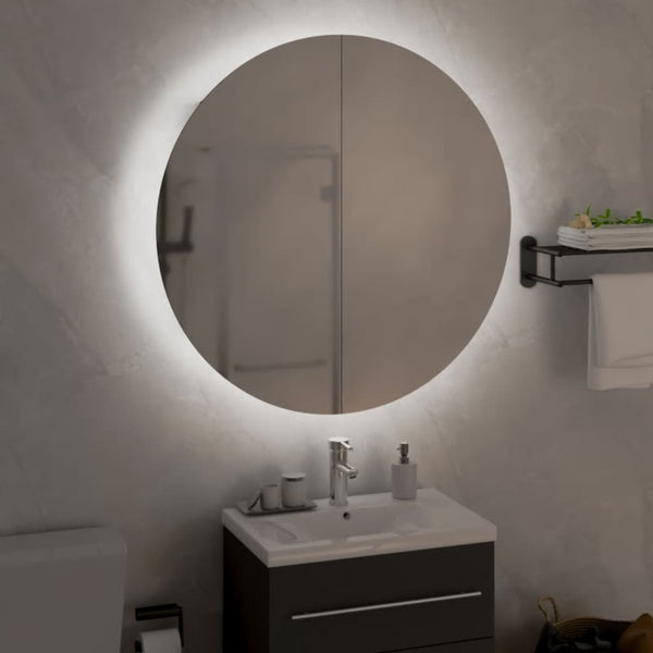 Badezimmerschrank mit Spiegel & LED Schwarz 54cm