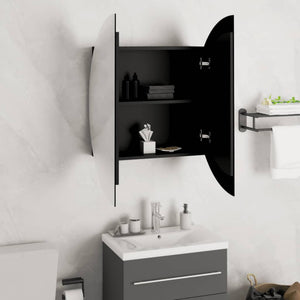 Badezimmerschrank mit Spiegel & LED Schwarz 54cm