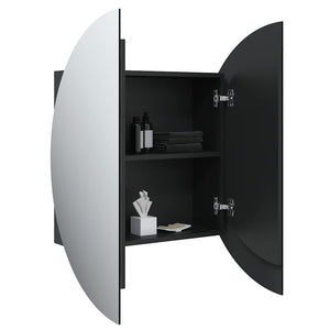 Badezimmerschrank mit Spiegel & LED Schwarz 54cm