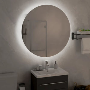 Badezimmerschrank mit Spiegel & LED Grau 54cm
