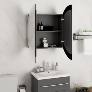 Badezimmerschrank mit Spiegel & LED Grau 54cm