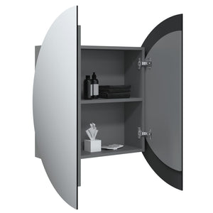 Badezimmerschrank mit Spiegel & LED Grau 54cm