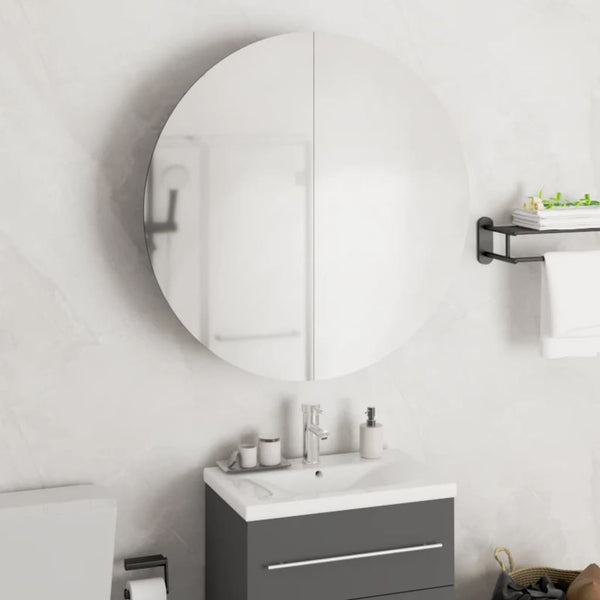 Badezimmerschrank mit Spiegel & LED Grau 54cm
