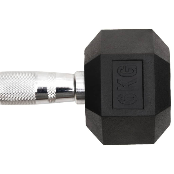 Kurzhantel-Set 12 kg Gusseisen mit Gummierung