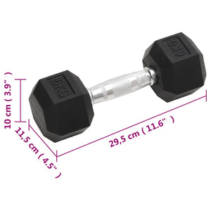 Kurzhantel-Set 12 kg Gusseisen mit Gummierung