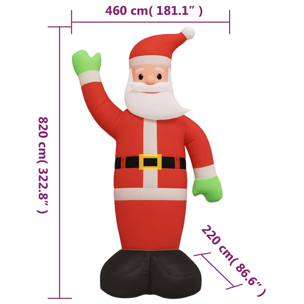 Aufblasbarer Weihnachtsmann mit LEDs - 820 cm