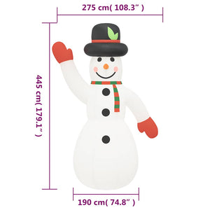 Aufblasbarer LED Schneemann 455 cm