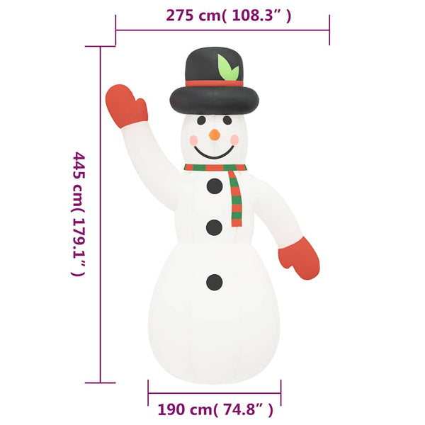Aufblasbarer LED Schneemann 455 cm