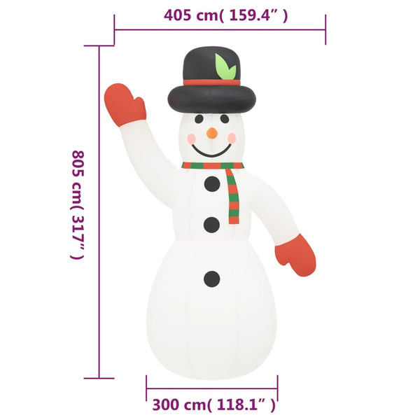 Aufblasbarer LED Schneemann 805 cm