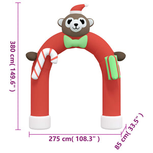 Aufblasbarer Weihnachtsbogen mit LEDs, 380cm