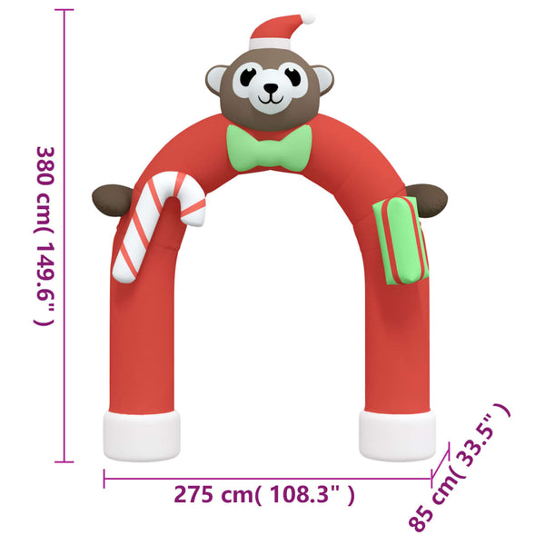 Aufblasbarer Weihnachtsbogen mit LEDs, 380cm