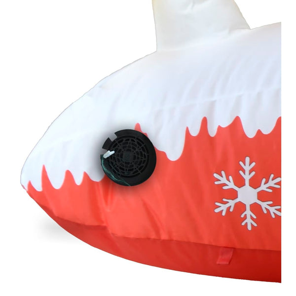 Aufblasbarer Weihnachtsmann mit Rentieren LED