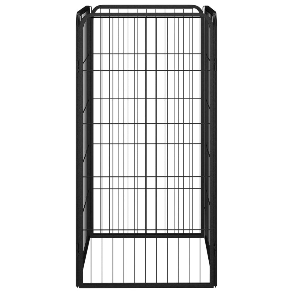 4-tlg. Hundelaufstall Schwarz 50x100cm Stahl Pulverbeschichtung