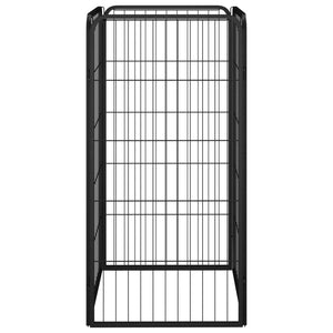 4-tlg. Hundelaufstall Schwarz 50x100cm Stahl Pulverbeschichtung